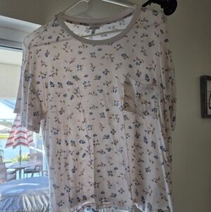 Belle Du Jour White Floral Tee